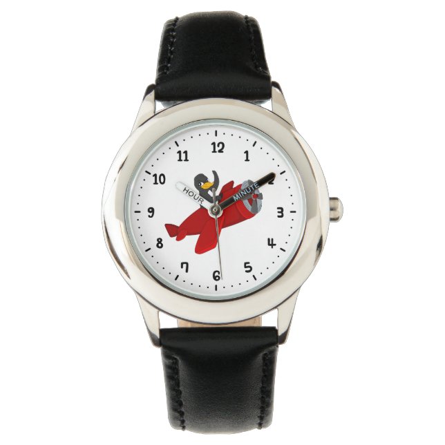 Montre de dessin animé de pingouin volant (devant)