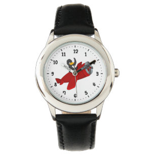 Montre de dessin animé en pingouin volant