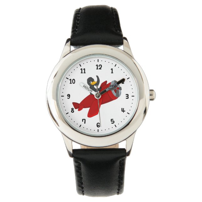 Montre de dessin animé en pingouin volant (devant)