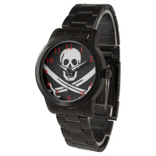 Montre de "drapeau de pirate de Jack de calicot"