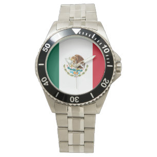 Montre de drapeau mexicain (inoxydable)