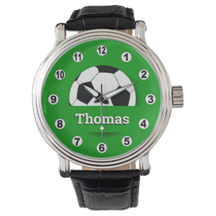 Montre de football à nom personnalisé, fan de foot