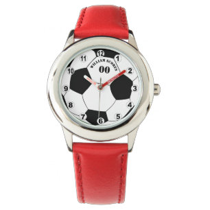 Montre de football & ballon de foot avec nom / num
