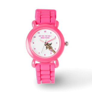 Montre de girafe drôle avec texte
