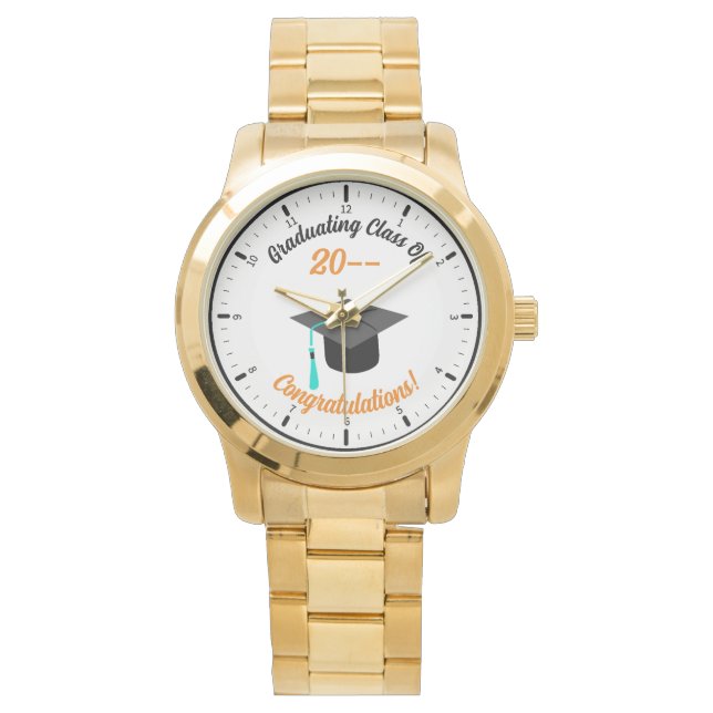 Montre de graduation personnalisée Face Gold Watch (devant)
