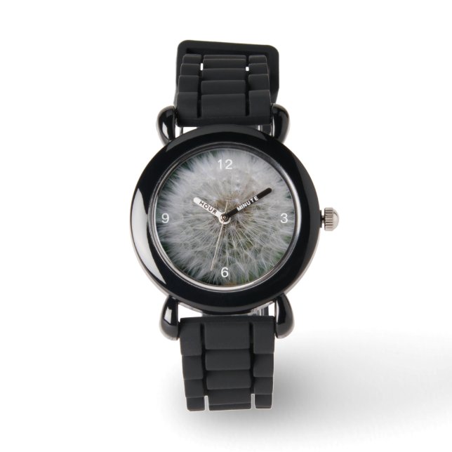 Montre de la fleur de Dandelion avec nombre (Recto)