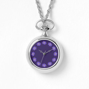 Montre de marguerite violet guirlande Montre de po