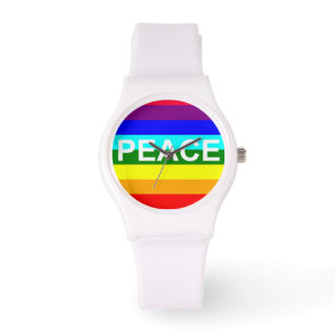 Montre de paix Arc-en-ciel multicolore