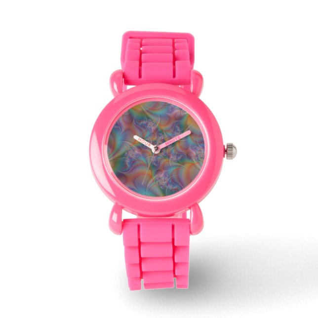 Montre de Parties scintillant rose Élégante pour e (Recto)