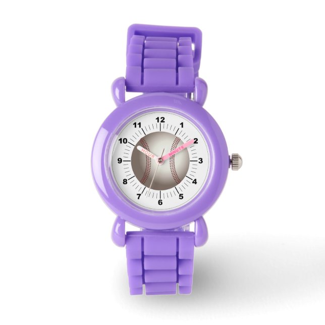 Montre de Parties scintillant rouge de baseball po (Recto)