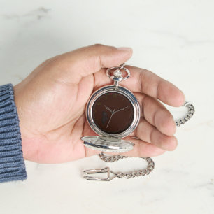 Montre de poche argentée Brun Rouge Foncé Blinky l