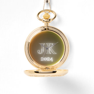 Montre de poche orange jaune