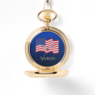 Montre de poche personnalisée drapeau américain en