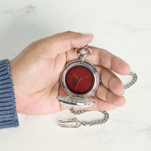 Montre de poche rouge argenté à motif Blinky la ch