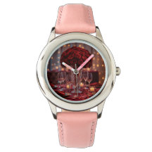 Montre de poignet à bracelet en cuir pour couple d