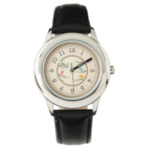 Montre de poignet artistique de castor travaillant