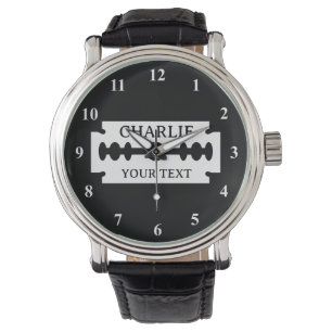 Montre de salon de coiffure personnalisée avec log