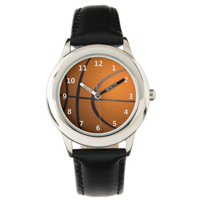 Montre de sport de basket-ball avec chiffres blanc (devant)
