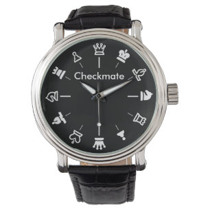 Montre d'échecs d'échec et mat - sur le noir