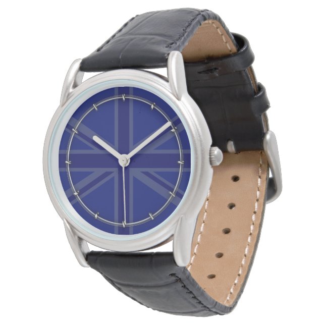 Montre Décor Union Jack bleu NAvy (Incliné)