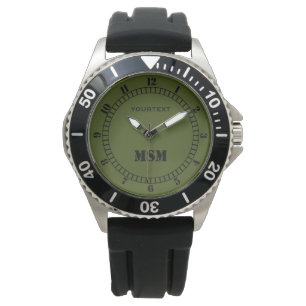 Montre Décor vert Olive Personnalisez Facilement