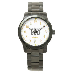 MONTRE DÉDIÉ À DIEU PERSONNALISABLE COOL TEXTE NOIR
