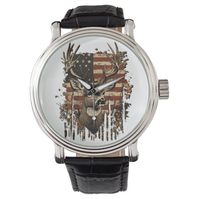 Montre Deer, Buck Season USA Flag (devant)