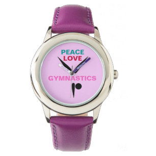 Montre d'enfants de gymnastique d'amour de paix