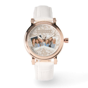 Montre Dentelle d'ivoire personnalisée Élégante Mariée Vi