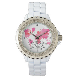 Montre Des endroits elle ira carte rose du monde