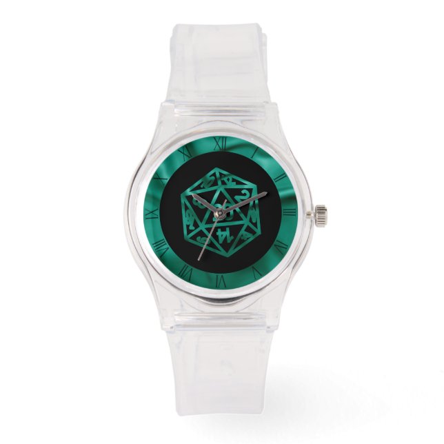 Montre Dés RPG | Émeraude Vert Imaginaire Tabletop Gamer (Recto)