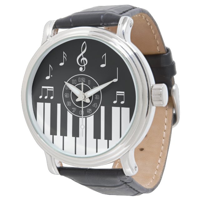 Montre Design contemporain en noir et blanc (Incliné)