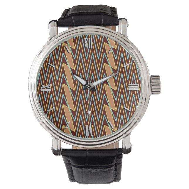 Montre Design de chevrons au lait et au chocolat noir (devant)