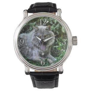 Montre Design de la faune du loup blanc