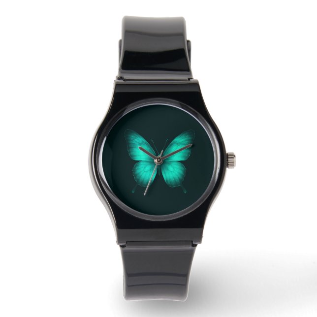 MONTRE DESIGN DE RELÓGIO FEMININO BORBOLETA VERDES (Recto)