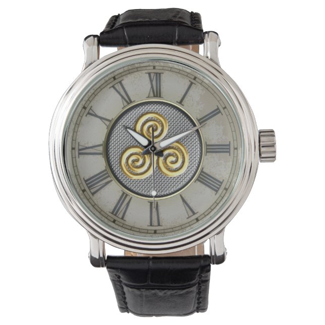 Montre Design Golden Triskele (devant)