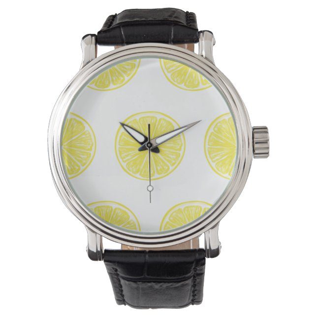 Montre Design motif de tranches de citron (devant)