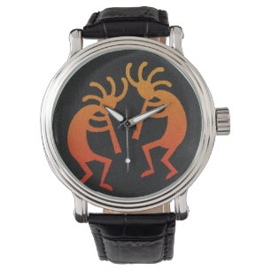 Montre Design Sud-Ouest Danse Kokopelli Orange Noir