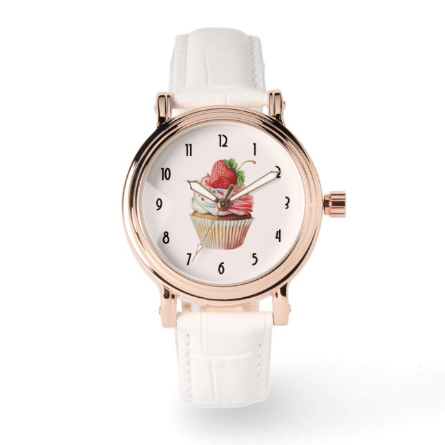 Montre Dessert sucré à la fraise Cupcake (Recto)