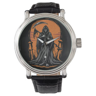 Montre Dessin animé de la Faucheuse dans un cimetière au