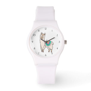 Montre dessin animé de llama alpaga souriant