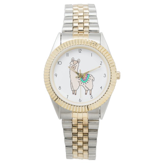 Montre dessin animé de llama alpaga souriant (devant)