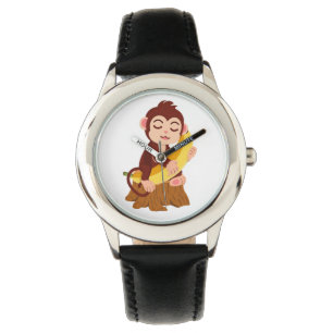 Montre Dessin animé de singe tenant une banane