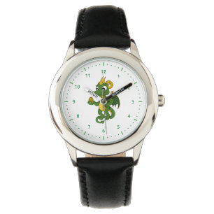 Montre dessin animé dragon vert