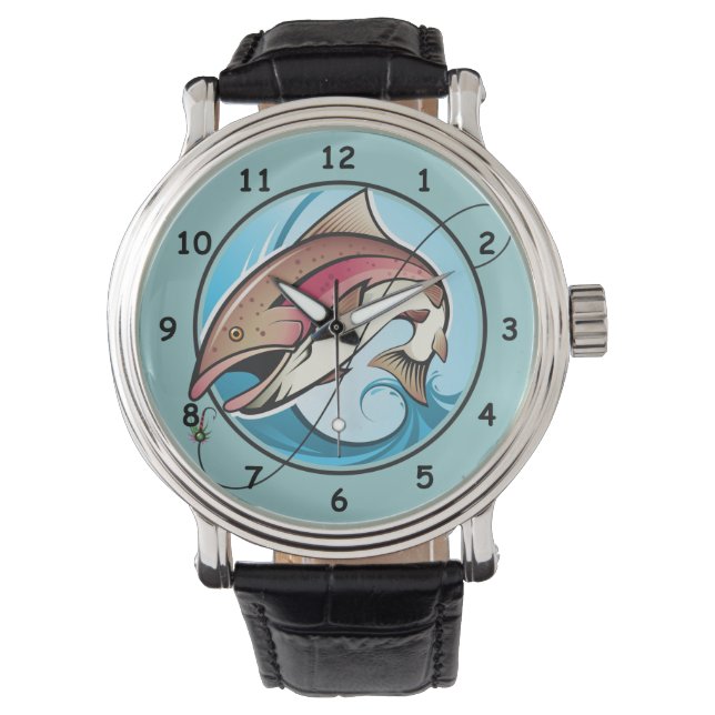Montre Dessin coloré Capture d'un poisson (devant)