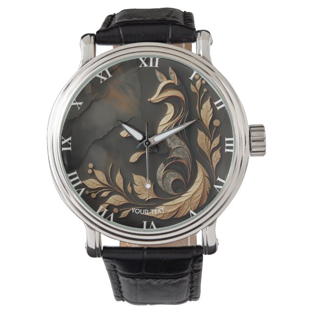 Montre Dessin de renard élégant Imaginaire (devant)