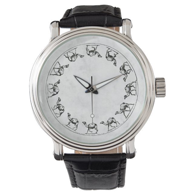Montre Dessin d'encre de chameau illustrant le coquillage (devant)