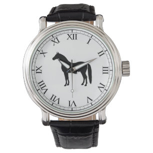Montre Dessin élégant de silhouette de cheval d'étalon