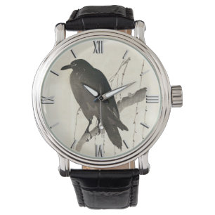 Montre Dessin japonais d'un corbeau