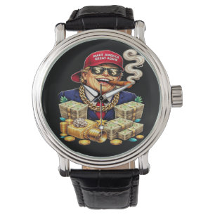 Montre Dessin satirique d'un milliardaire MAGA — Art Pop